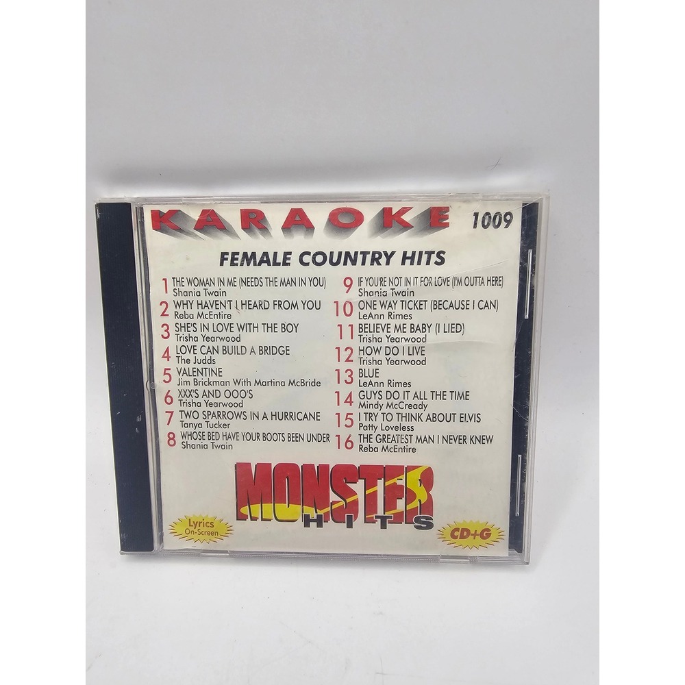 Female Country‎ Monster Hits Karaoke CD+G 1009 Reba McEntire,The Judds,Tania T